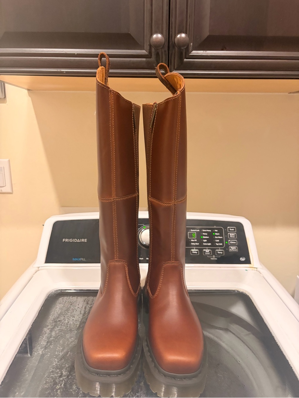 Dr. Martens Tall Brown Leather Pull-On Boots